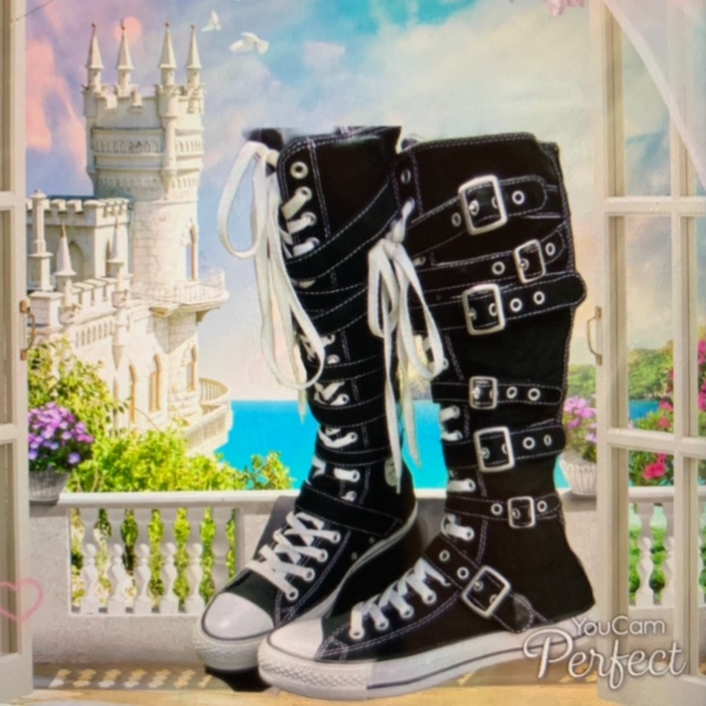 All Star Chuck Taylor Converse Knee High buckle sneakers. - Picture 17 of 17